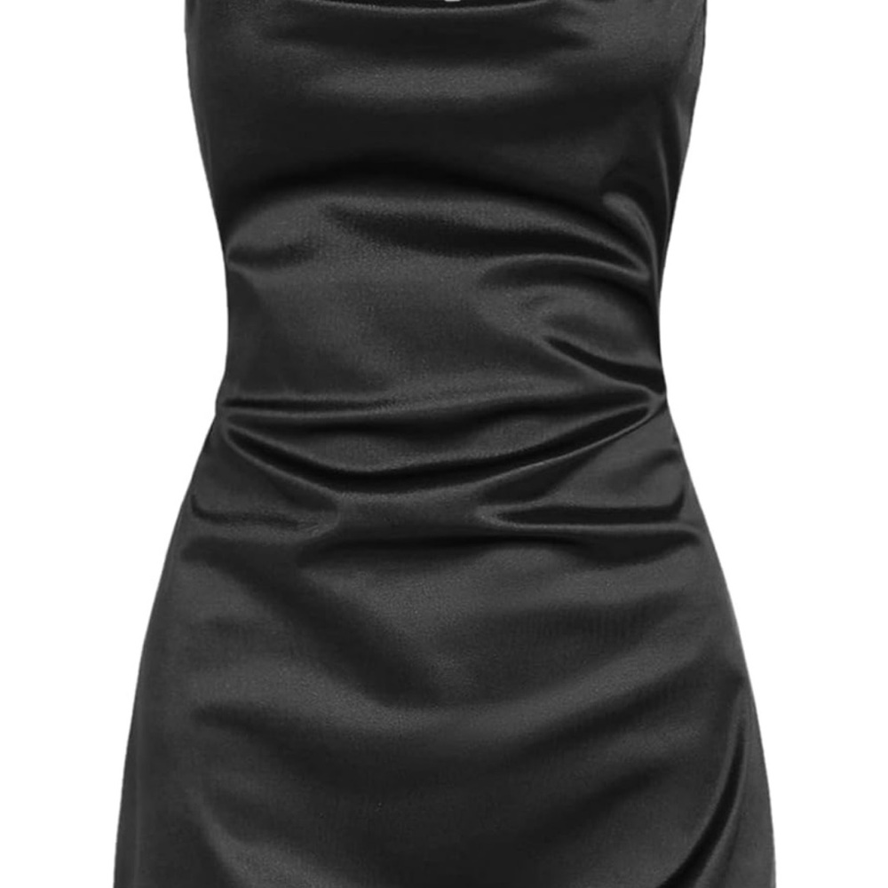 Elegant Black Satin Dress
